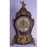 A LARGE 19TH CENTURY FRENCH BOULLE TORTOISESHELL BRACKET CLOCK decorated with foliage and vines. 72