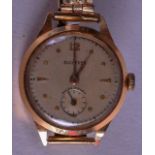 AN 18CT GOLD BUCHERER WRISTWATCH. 2.25 cm wide.