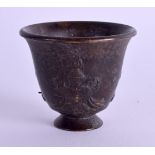 A CHINESE TIBETAN BRONZE CUP. 4.5 cm high.