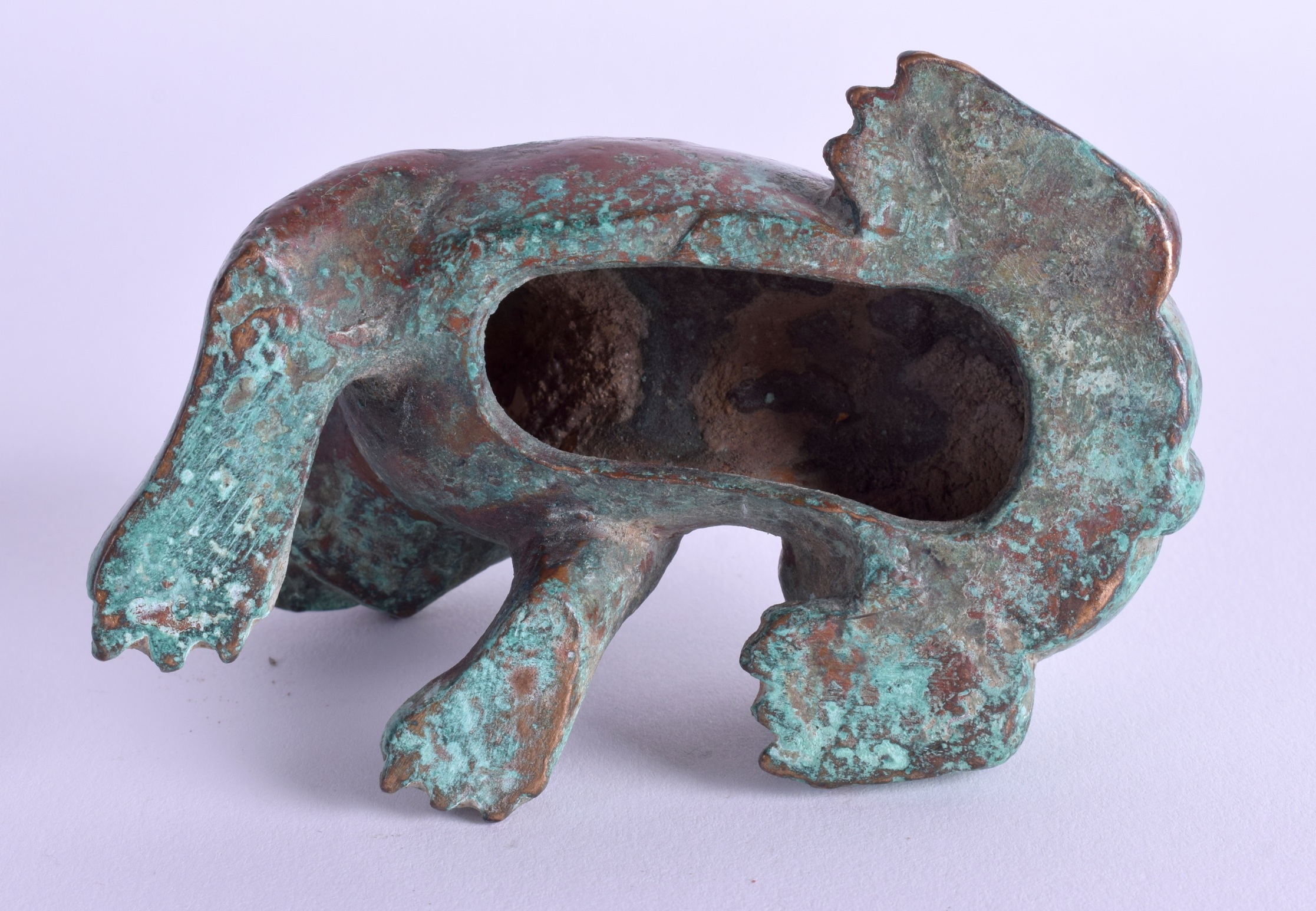 A CHINESE BRONZE SCROLL WEIGHT modelled as a beast. 9 cm wide. - Image 3 of 3