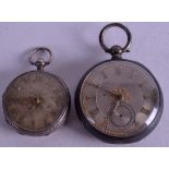 TWO SILVER AND GOLD POCKET WATCHES. 4.75 cm & 4 cm wide. (2)
