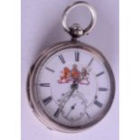 A RARE VICTORIAN QUEENS JUBILEE SILVER POCKET WATCH. 5 cm wide.