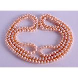 A PEARL NECKLACE. 120 cm long.