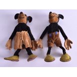 TWO VINTAGE MICKEY MOUSE FELT FIGURES. 16 cm high.