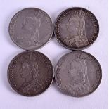 FOUR SILVER CROWNS. (4)