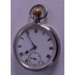 A SILVER POCKET WATCH. 5 cm wide.