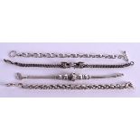 FOUR SILVER BRACELETS. 116 grams. (4)