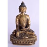 A CHINESE TIBETAN GILT BRONZE BUDDHA. 16 cm high.