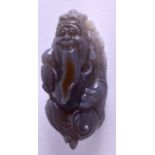 A CHINESE CARVED AGATE FIGURE. 7.5 cm x 3.5 cm.