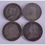 FOUR SILVER CROWNS. (4)