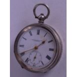 A SILVER THOMAS RUSSEL & SON LIVERPOOL POCKET WATCH. 5 cm wide.