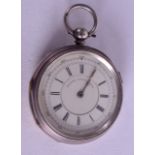 A SILVER MARINE CHRONOMETER POCKET WATCH. 5.5 cm wide.