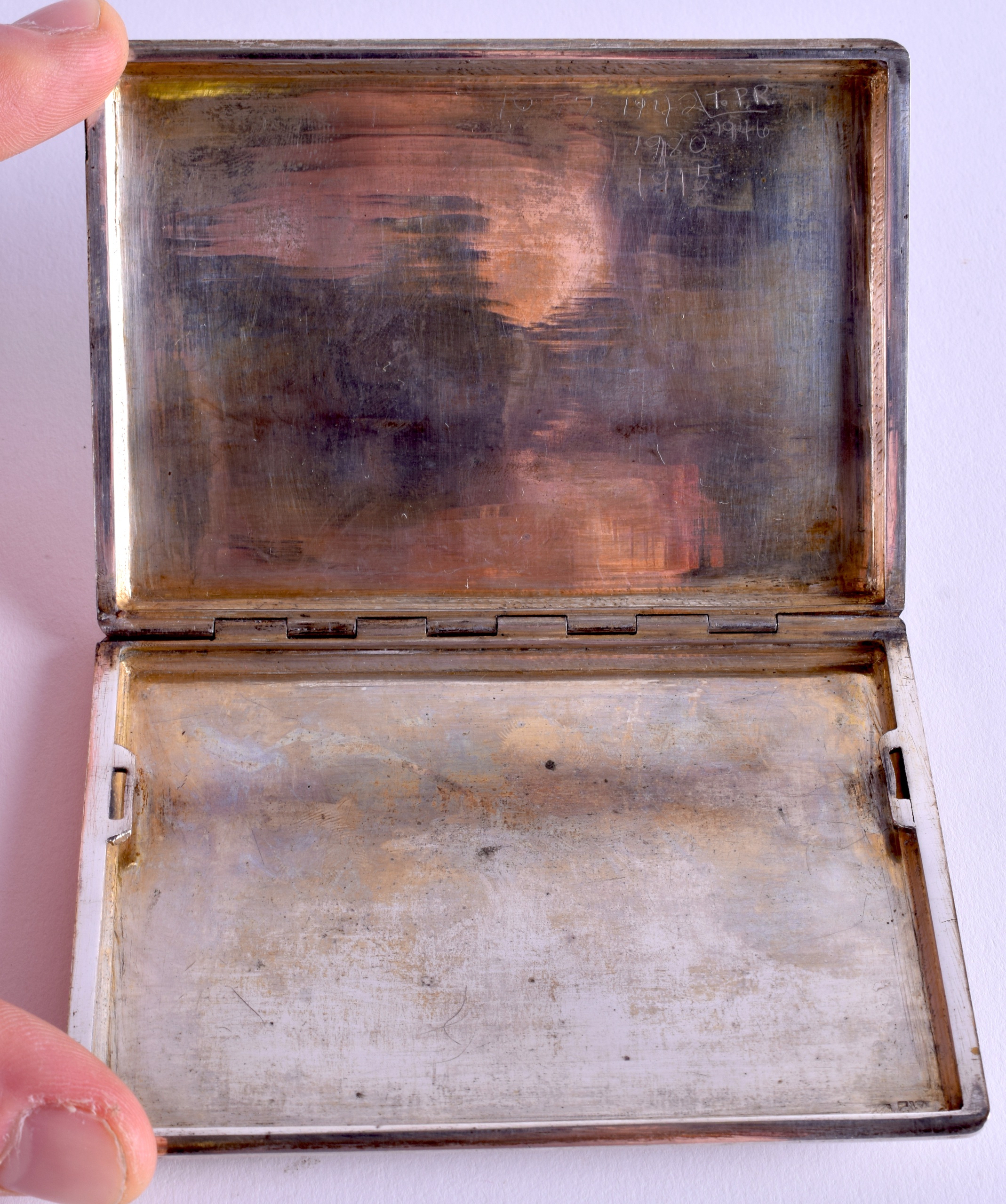 A LATE 19TH CENTURY INDO PERSIAN SILVER CIGARETTE CASE. 179 grams. - Image 3 of 3