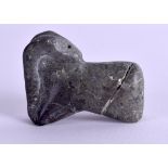 AN EARLY CENTRAL ASIAN CARVED STONE IDOL in the form of a ram. 5.5 cm wide.