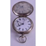 A SILVER POCKET WATCH of Military Interest. 4 cm wide.