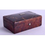 A REGENCY CARVED TORTOISESHELL SNUFF BOX. 8.5 cm x 5.75 cm.