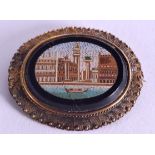 A 19TH CENTURY ITALIAN MICRO MOSAIC BROOCH. 5 cm x 4 cm.