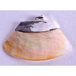 A SILVER AND MOTHER OF PEARL PENDANT. 7 cm wide.