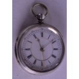 A SILVER CHRONOMETER POCKET WATCH. 5.5 cm wide.