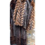 TWO ANTIQUE FUR COATS, varying design. (2)