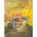 FRENCH SCHOOL (early 20th century) UNFRAMED OIL ON CANVAS, still life study of a pot, signed & dated