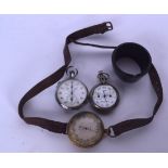 TWO VINTAGE STOP WATCHES, together with another similar. (3)