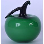 MANNER OF JOHN DITCHFIELD GLASS SCULPTURE OR PAPERWWIGHT IN THE FORM OF AN APPLE, formed with striki