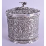 A FINE LARGE 19TH CENTURY MIDDLE EASTERN INDIAN SILVER PANDAN SPICE BOX of wonderful quality, decora