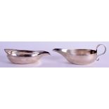 TWO 18TH CENTURY ENGLISH SILVER PAP BOATS. 4.7 oz. 14 cm & 12.5 cm wide. (2)