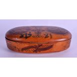 A 19TH CENTURY MIDDLE EASTERN ISLAMIC SNUFF BOX decorated with kufic script. 10 cm x 5.5 cm.