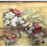 BRITISH SCHOOL (20th century), framed oil on canvas, study of flowers, unsigned. 101 cm x 99 cm.