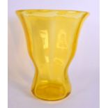 A WEBB AMBER GLASS ART VASE. 25 cm x 18 cm.