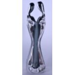 MANNER OF DINO ROSIN (Born 1938) ITALIAN ABSTRACT GLASS FIGURAL VASE, in the form of opposing lovers