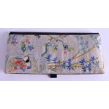 AN EARLY 20TH CENTURY CHINESE SILKWORK FOLDING WALLET. 9 cm x 21 cm.