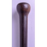 A GOOD 19TH CENTURY CARVED RHINOCEROS HORN FULL LENGTH SWAGGER STICK with silver mounts. 325 grams.