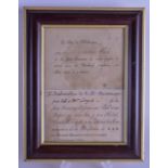 TWO INVITATIONS FROM WELLINGTON the first to Monsieur et Madmoiselle Lloyd on 26th May 1815, the sec