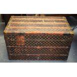 A FRENCH LOUIS VUITTON TRAVELLING TRUNK with additional internal compartments. No 37108. 43 cm x 75