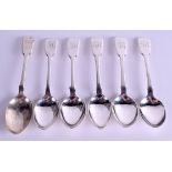 A HARLEQUIN SET OF SIX VICTORIAN & GEORGIAN TEASPOONS. 4.2 oz. (6)