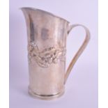 A LARGE STERLING SILVER PITCHER decorated with grape vines. 20.4 oz. 22 cm high.