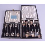 TWO CASED SETS OF SILVER SPOONS. 4.5 oz. (12)