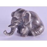 AN UNUSUAL RUSSIAN SILVER FIGURE OF AN ELEPHANT. 5.7 oz. 4.5 cm x 2.5 cm.