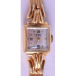 A GOOD 18CT GOLD EBEL YELLOW GOLD LADIES WRISTWATCH. 1.5 cm wide. 31 grams overall.