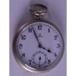 AN ART DECO OMEGA POCKET WATCH. 5 cm wide.