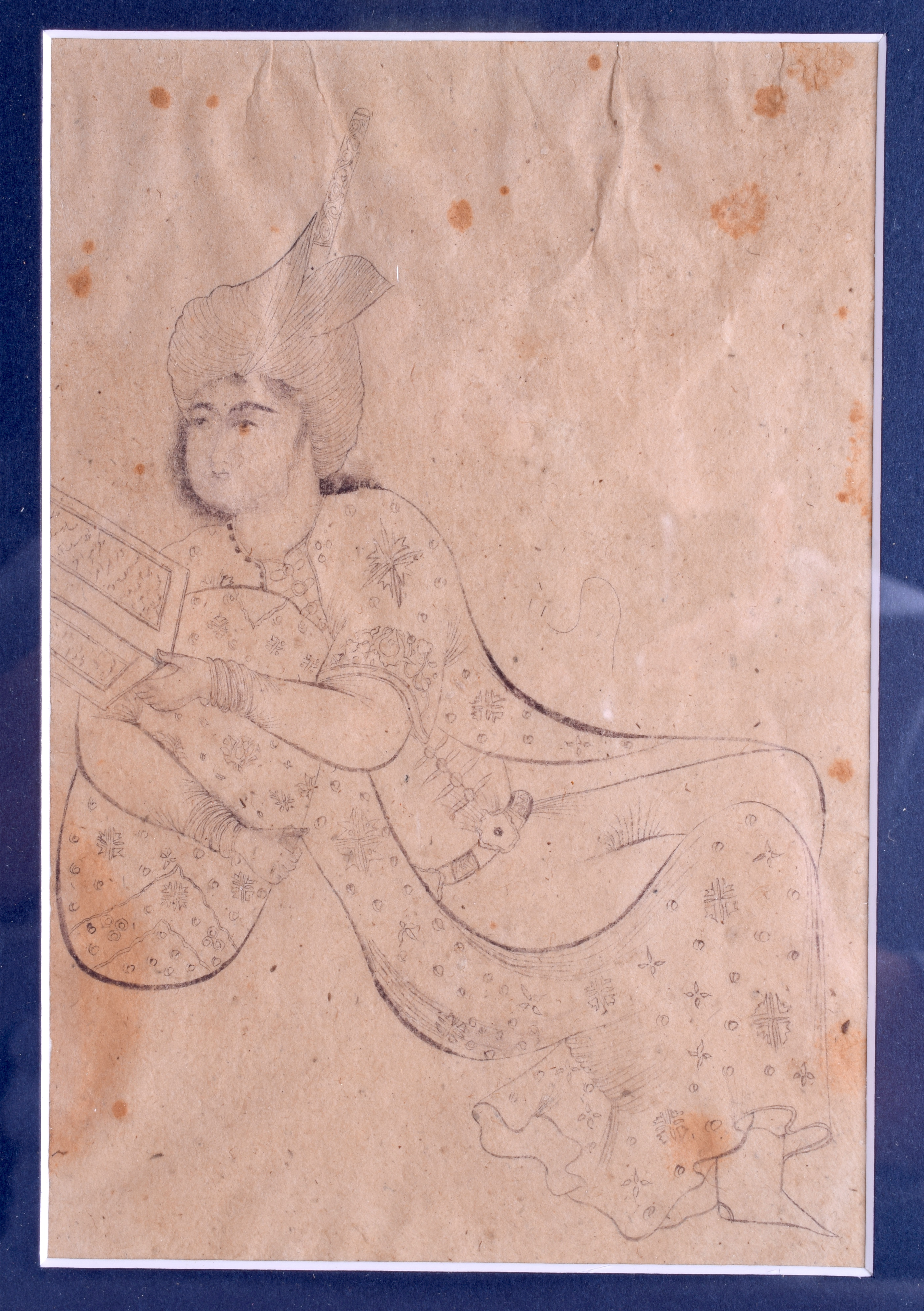 A MIDDLE EASTERN SKETCH OF A MALE. Image 11 cm x 17 cm.