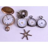 FOUR VINTAGE POCKET WATCHES. (4)