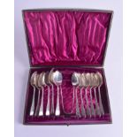 TEN SILVER SPOONS together with tongs. (11)