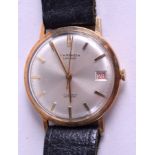 A 9CT GOLD BENSON LONDON WATCH. 3 cm wide.