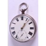 A SILVER CHAIN DRIVEN POCKET WATCH. 4.5 cm wide.