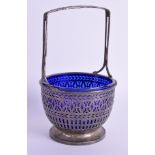 AN EDWARDIAN STERLING SILVER BASKET. Silver 3 oz. 14 cm high.