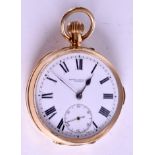 A GOOD 18CT GOLD REPEATER POCKET WATCH. 87.8 grams. 4.5 cm wide.